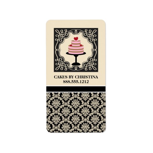 Étiquettes de produits d'affaires de boulangerie { (Devant)