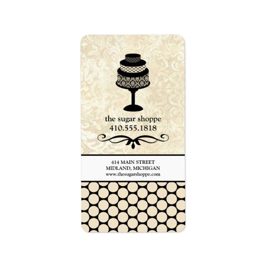 Étiquettes de produits d'affaires de boulangerie { (Devant)