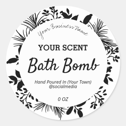 Étiquettes De Produits De Folithe Noir Et Blanc (Devant)