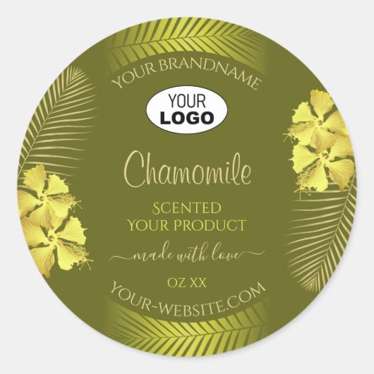 Étiquettes de produits de la moutarde Logo Fleurs (Devant)