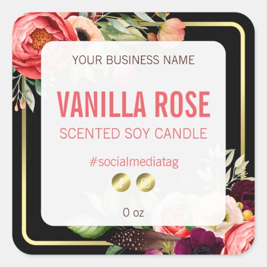 Étiquettes de produits de luxe noir (Devant)