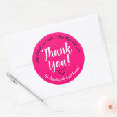 Étiquettes de produits de Merci rose brillant (Enveloppe)