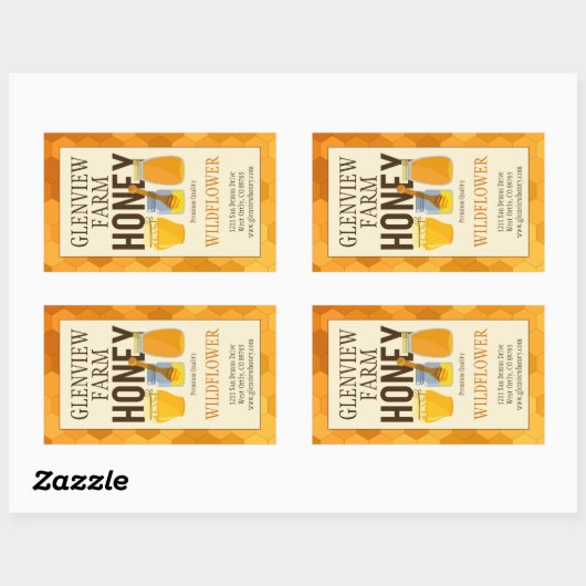 Étiquettes de produits de pots de miel et de peign (Feuille)