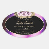 Étiquettes de produits Floral en marbre violet noi (Devant)