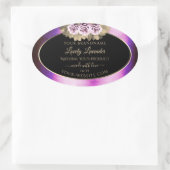 Étiquettes de produits Floral en marbre violet noi (Sac)