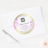 Étiquettes de produits floraux avec logo blanc vio (Enveloppe)