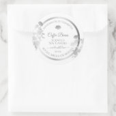 Étiquettes de produits floraux blanc et argent (Sac)