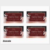 Étiquettes de produits floraux Bourgogne Noir et o (Feuille)