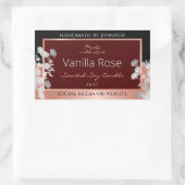 Étiquettes de produits floraux Bourgogne Noir et o (Sac)