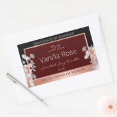 Étiquettes de produits floraux Bourgogne Noir et o (Enveloppe)