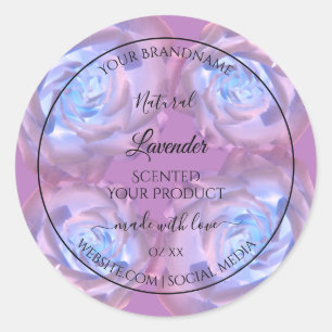 Étiquettes de produits floraux Lumineux violet Ros