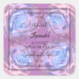 Étiquettes de produits floraux Lumineux violet Ros