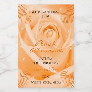 Étiquettes de produits floraux Rose orange avec Fe