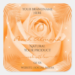 Étiquettes de produits floraux Rose orange avec Fe