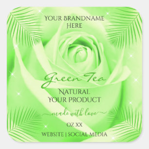Étiquettes de produits floraux Rose vert clair Feu