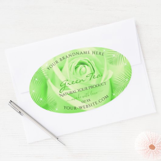 Étiquettes de produits floraux Rose vert clair Feu (Enveloppe)