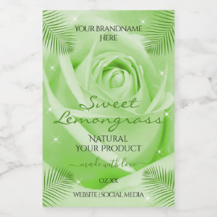 Étiquettes de produits floraux Rose verte avec feu