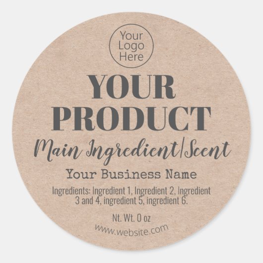 Étiquettes de produits Kraft (Devant)