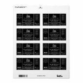 Étiquettes De Produits Maison Noir Et Blanc (Feuille entière)