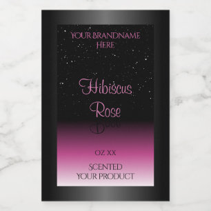 Étiquettes de produits noires et roses professionn
