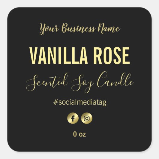 Étiquettes de produits noirs (Devant)