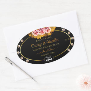 Étiquettes de produits noirs Orange rose Roses Bij