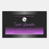 Étiquettes de produits noirs pourpres Parties scin (Devant)