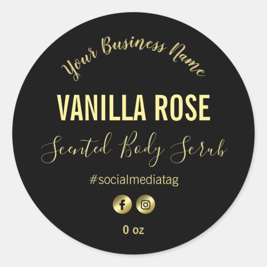 Étiquettes de produits noirs simples (Devant)