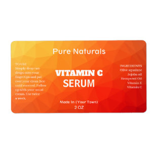 Étiquettes de produits Orange Géométrique Vitamine