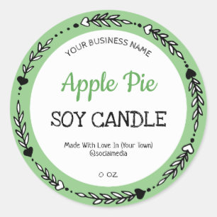 Étiquettes de produits parfumés à la tarte verte à