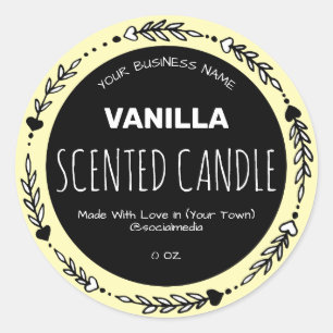 Étiquettes de produits parfumés à la vanille