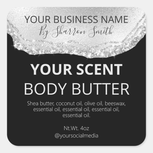 Étiquettes de produits professionnels Black Silver (Devant)