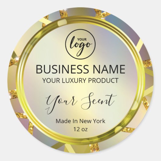 Étiquettes de produits Rainbow Gold Lines (Devant)