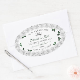 Étiquettes de produits Roses blanches Feuilles ver