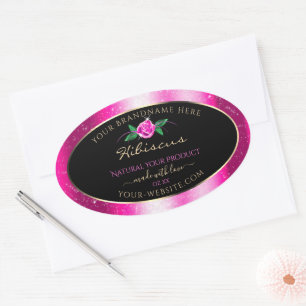 Étiquettes de produits roses et noires Parties sci