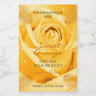 Étiquettes de produits Roses orange avec Feuilles