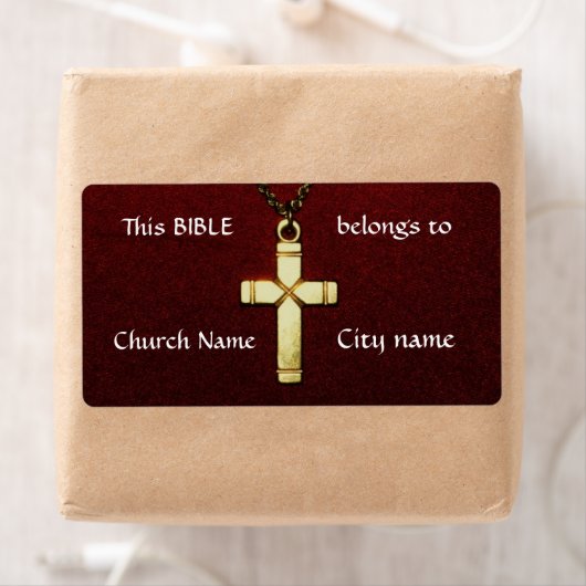 Étiquettes de propriété de la Croix-chrétienne (En situation)