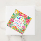 Étiquettes de remerciement Aloha Luau Flamant Trop (En situation)