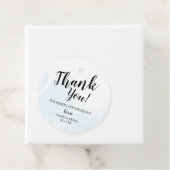 Étiquettes de remerciement aquarelle bleue (En situation)