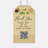 Étiquettes de remerciement botanique à code QR ave (Devant)