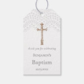 Étiquettes de remerciement de cadeau de baptême en (Devant)