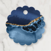 Étiquettes de remerciement de mariage bleu marine  (Dos)