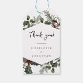 Étiquettes de remerciement de mariage verdure hive (Dos)