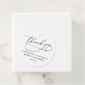 Étiquettes de remerciement élégantes blanches et v (En situation)