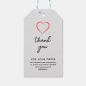 Étiquettes de remerciement en calligraphie noir et (Dos)