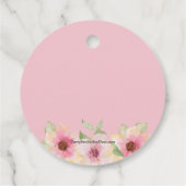 Étiquettes de remerciement Fleurs de cerisier rose (Dos)