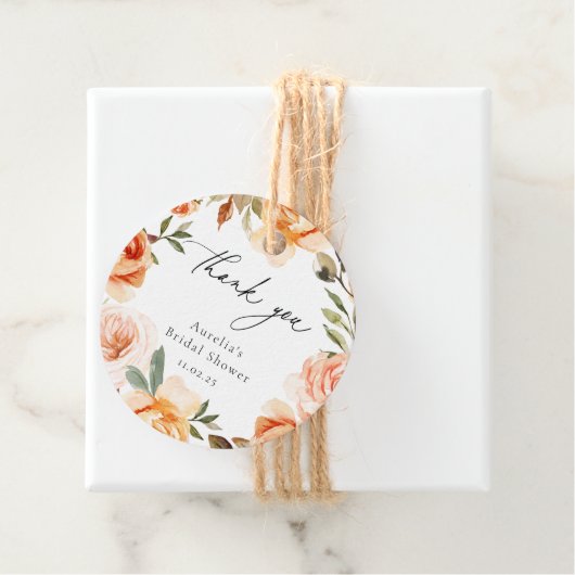 Étiquettes de remerciement florales automnales ter (En situation)