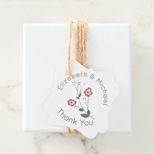 Étiquettes de remerciement kraft pour fleurs de fo (En situation)