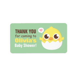 Étiquettes de remerciement pour Baby Shower Poussi