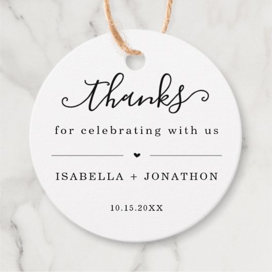 Étiquettes de remerciement pour cadeaux (Devant)